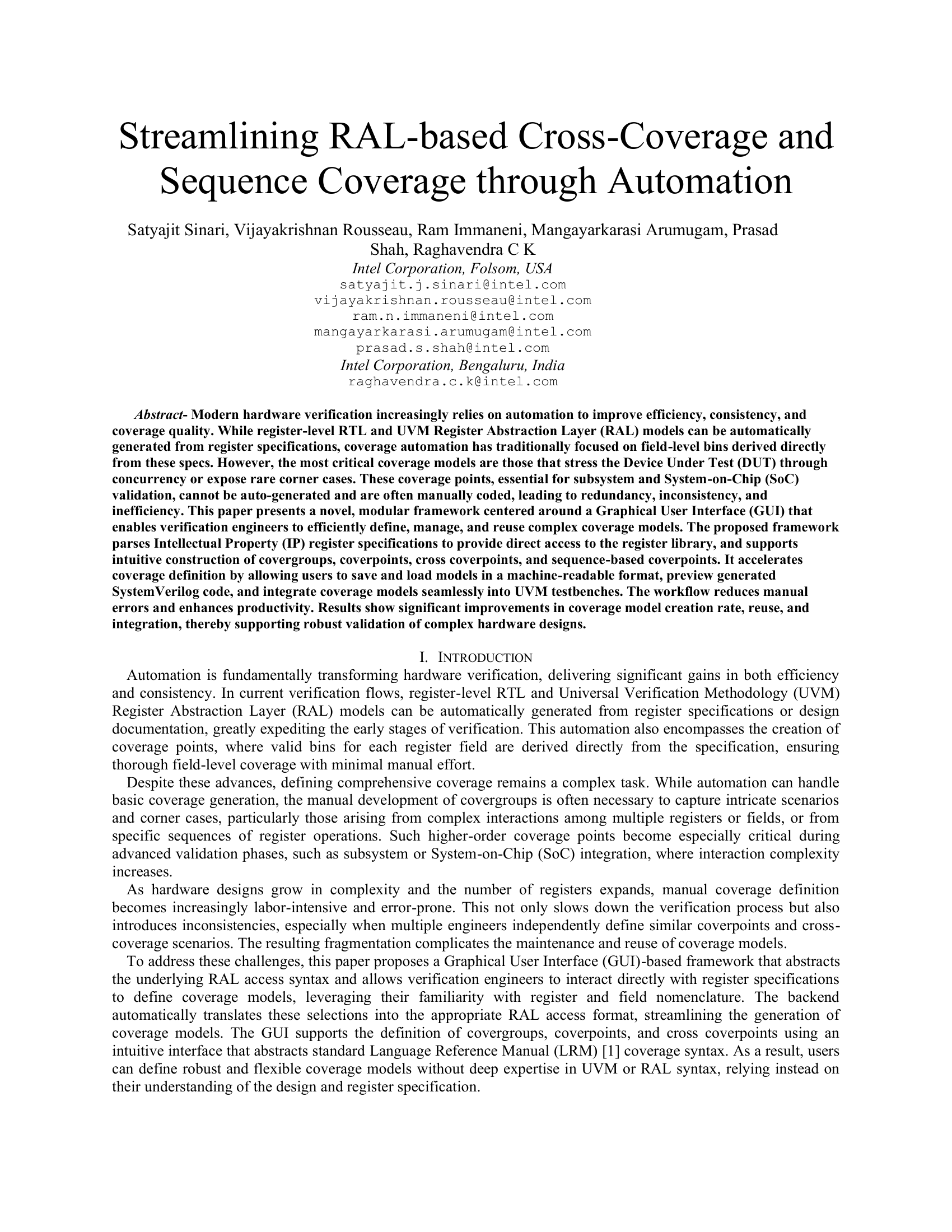 Streamlining RAL-based Cross-Coverage and