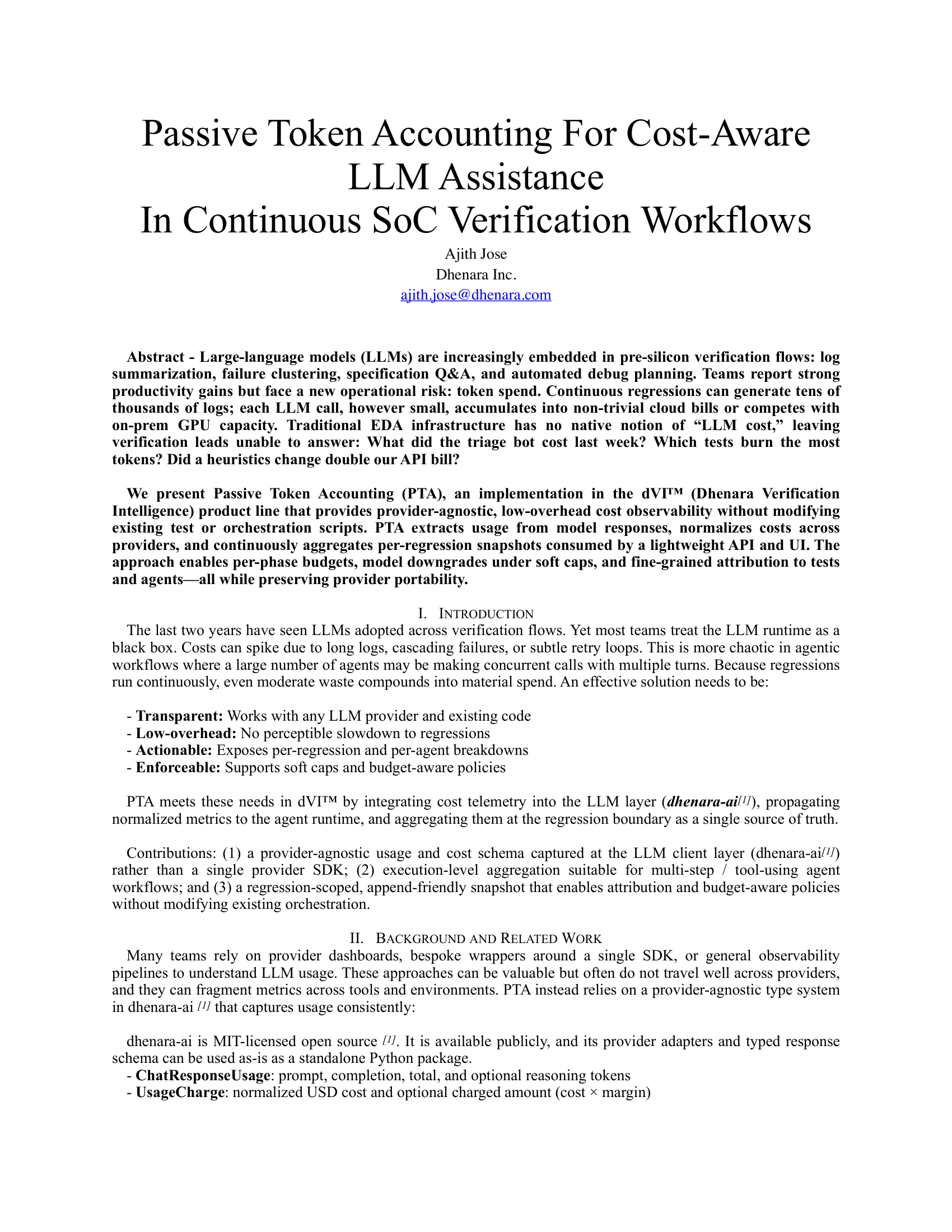 Passive Token Accounting For Cost-Aware