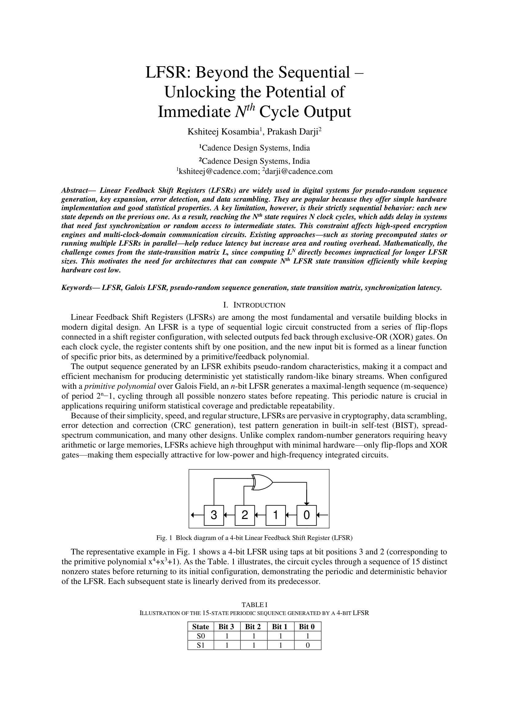 LFSR: Beyond the Sequential –