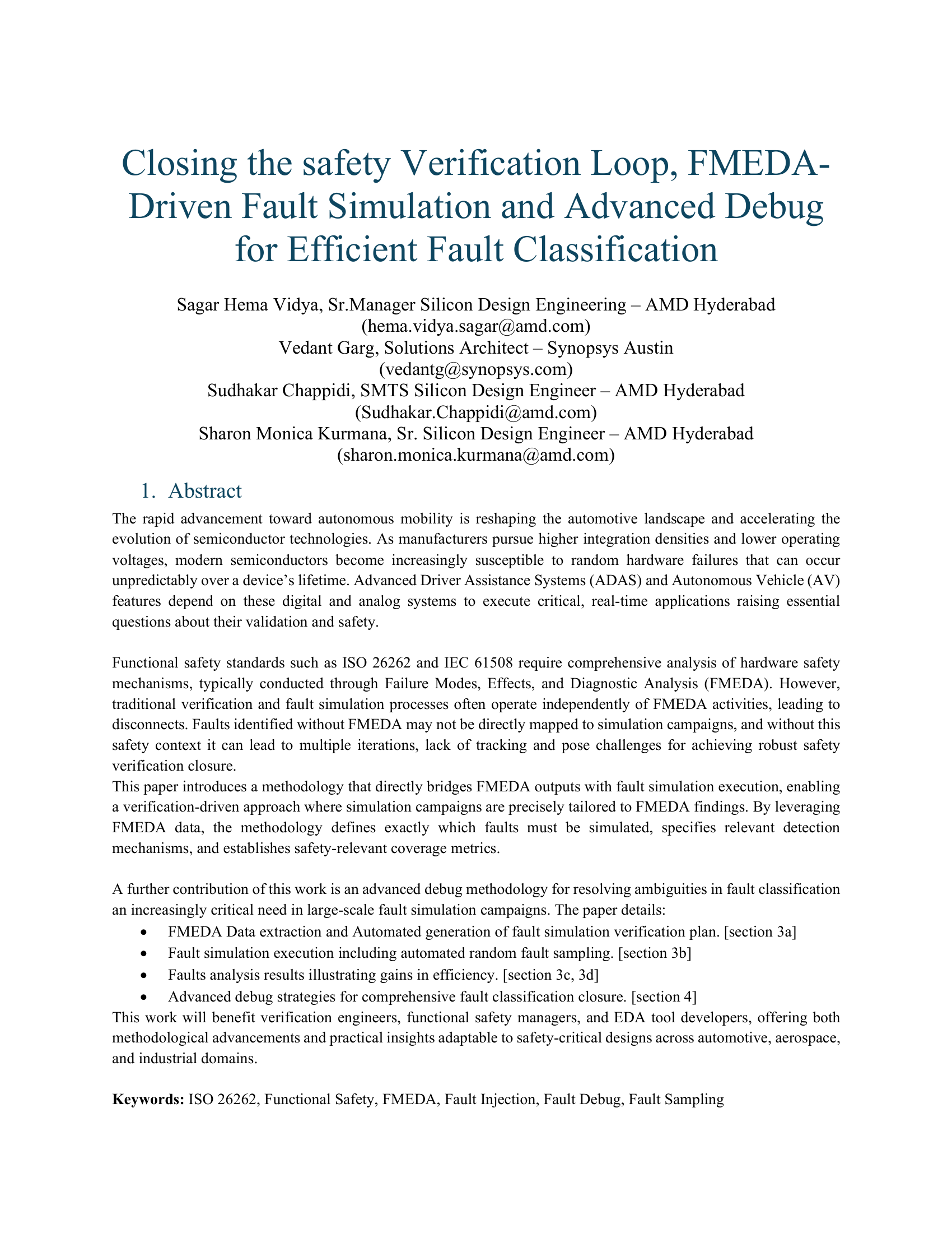 Closing the safety Verification Loop, FMEDA-