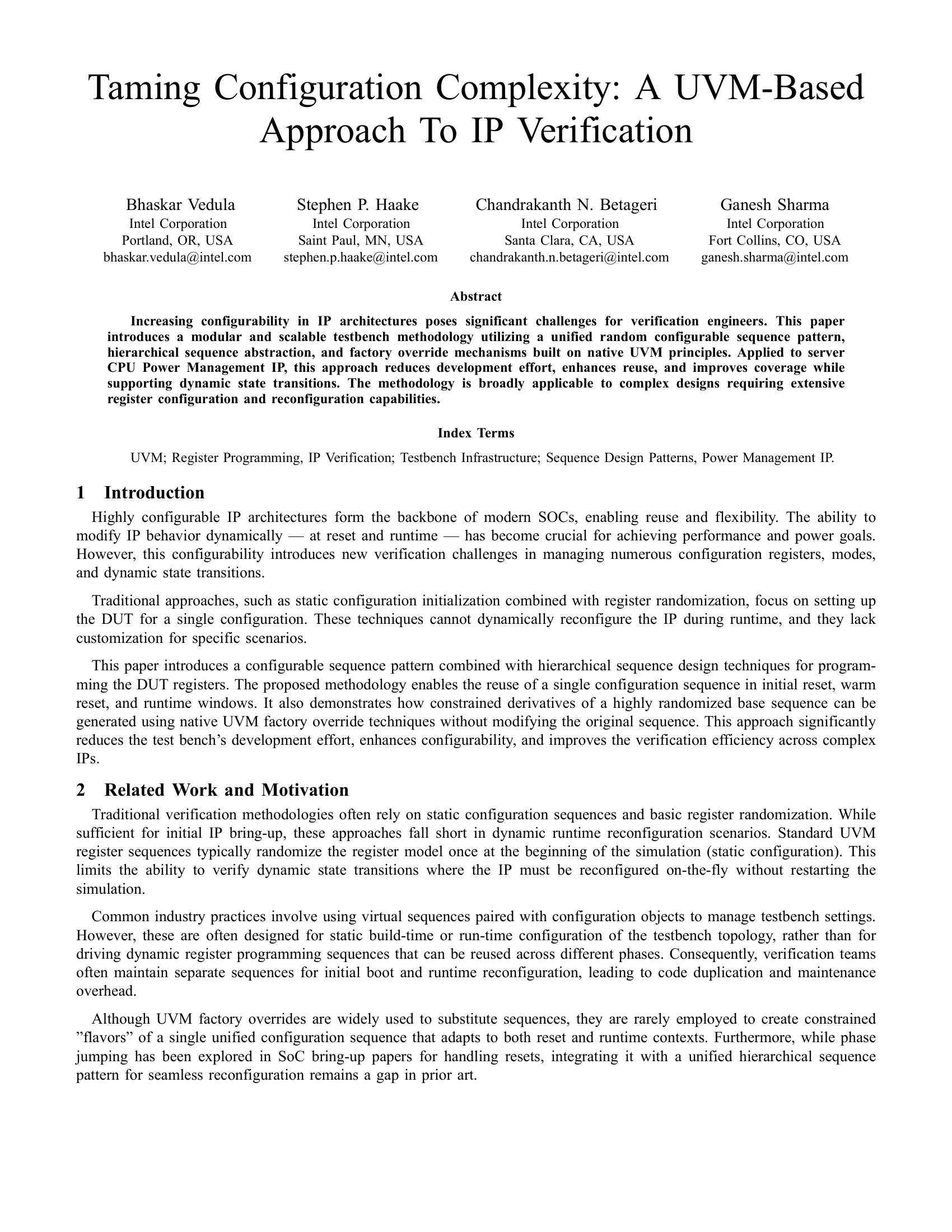 Taming Configuration Complexity: A UVM-Based