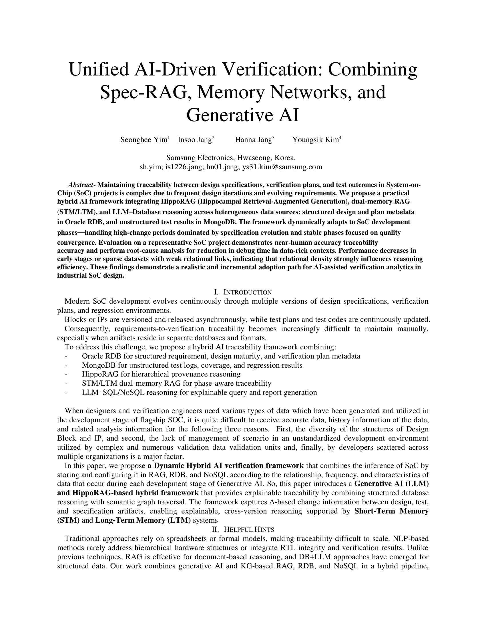 Unified AI-Driven Verification: Combining