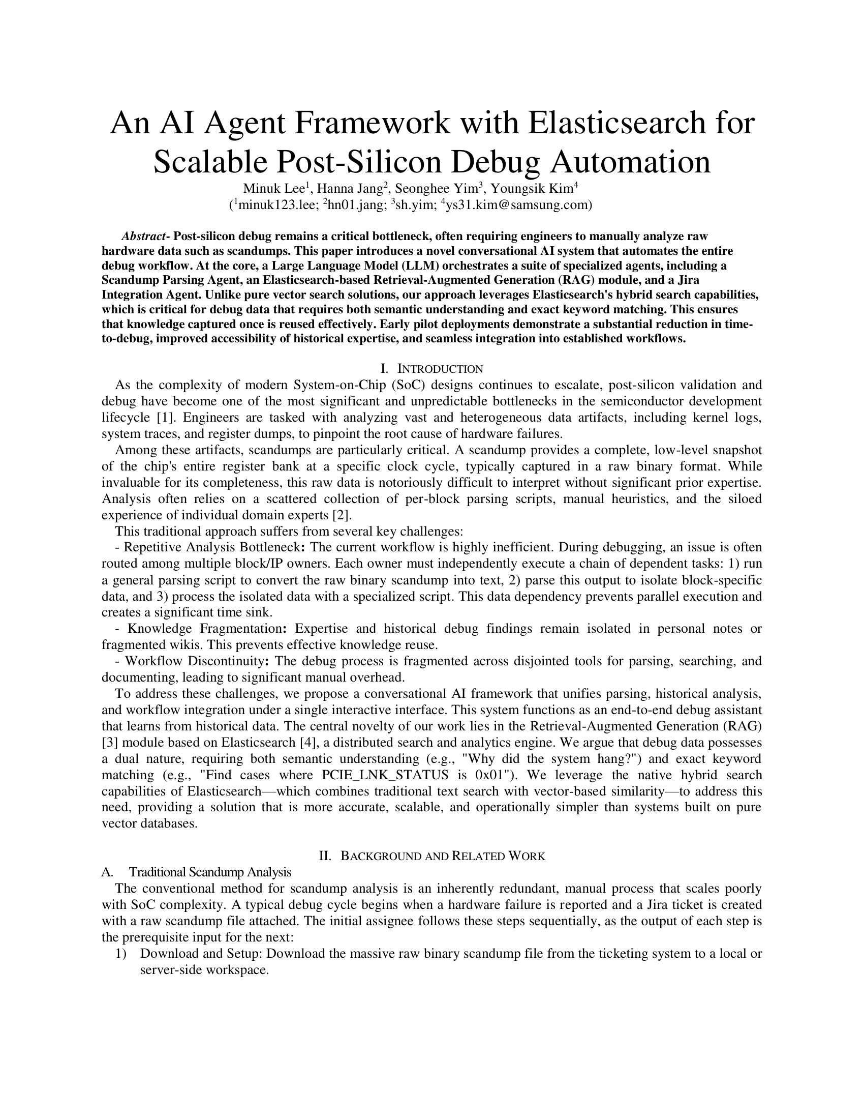 An AI Agent Framework with Elasticsearch for