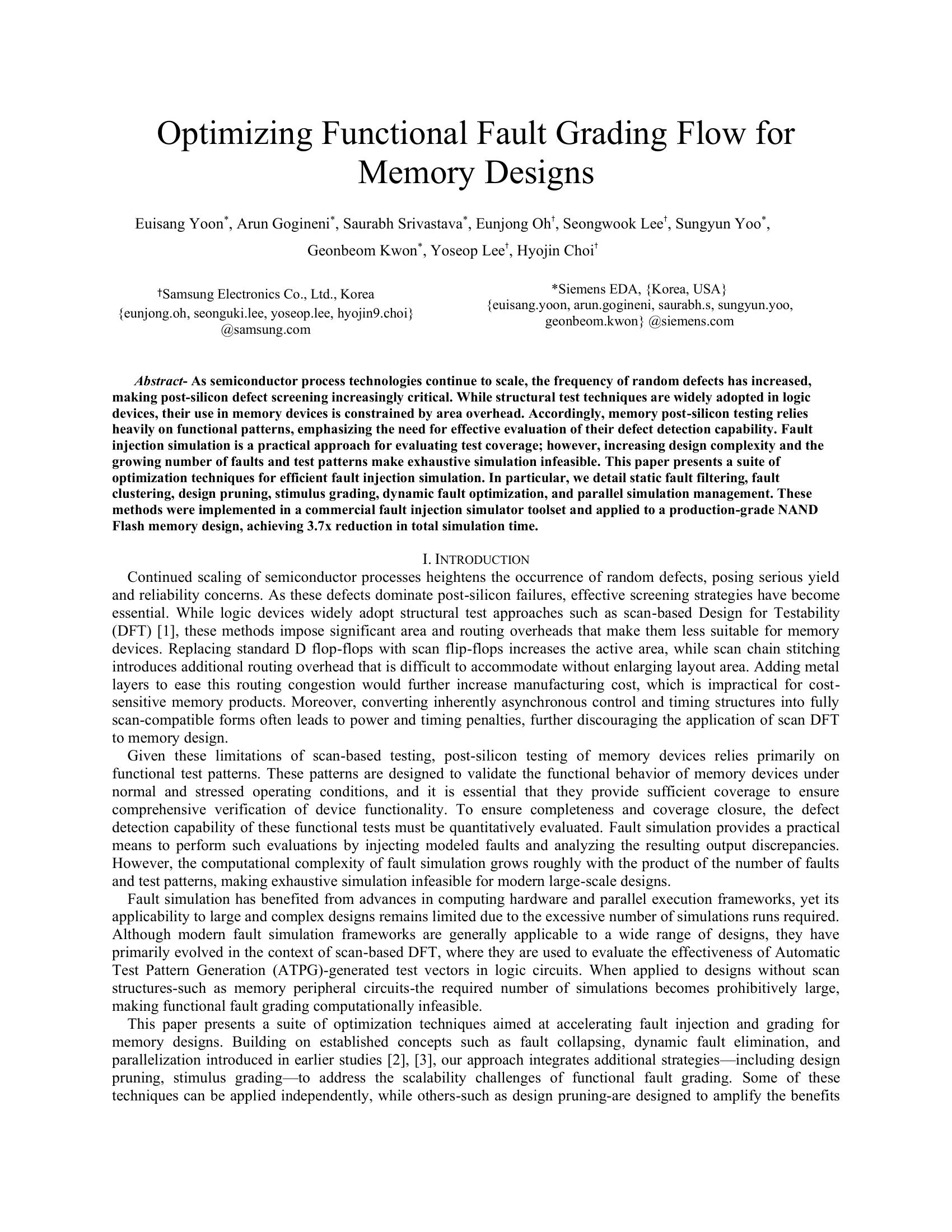 Optimizing Functional Fault Grading Flow for
